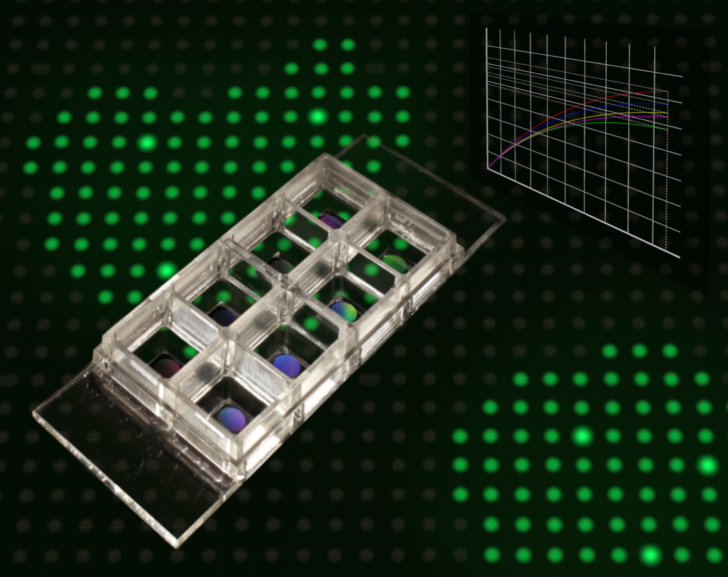 Bio MEMS-Element mit Auswertung im Hintergrund