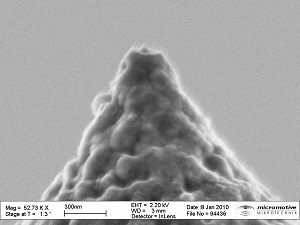 closeup view of aperture tip