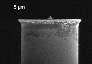 SNOM-Sensor mounted on a glass fiber