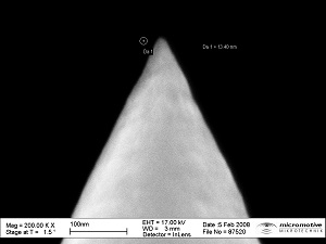 Micro tip made of silicon